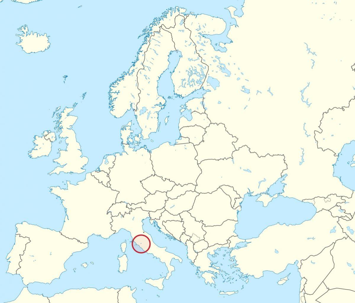 แผนที่ของวาติกันเมืองยุโรป